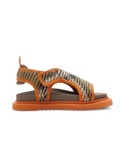 Burberry Kids' Checkered Sandals In Neutrals