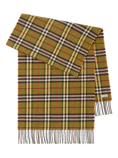 Burberry Checkered Scarf In Green