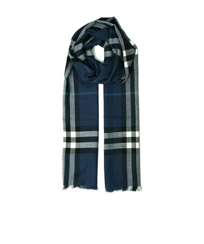Burberry Checkered Scarf In Black
