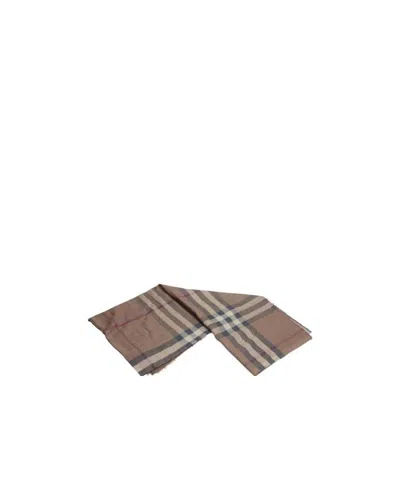 Burberry Checkered Scarf In Brown