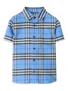 Burberry Check Cotton Oxford Shirt In Blue
