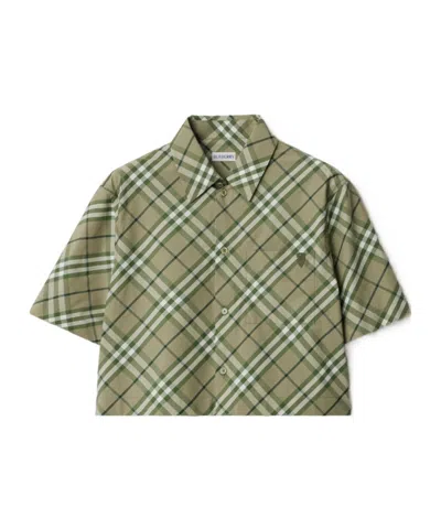 Burberry Checkered Shirt In Green