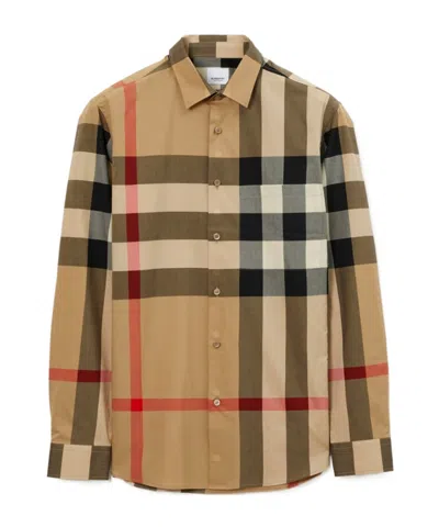 Burberry Summerton Long-sleeved Check Shirt In Brown