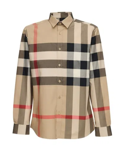 Burberry Summerton Long-sleeved Check Shirt In Brown