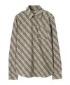 Burberry Check Cotton Shirt In Nude