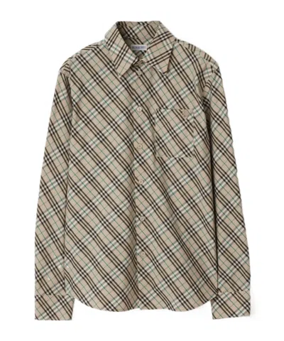 BURBERRY BURBERRY CHECKERED COLLARED LONG-SLEEVE SHIRT