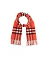 Burberry Checkered Six-color Logo Scarf In Red