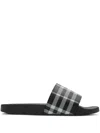 Burberry Furley Check Slide Sandal In Black