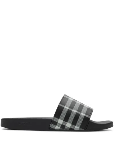 BURBERRY CHECKERED SLIDES