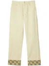 Burberry Checkered Straight-leg Jeans In Neutrals