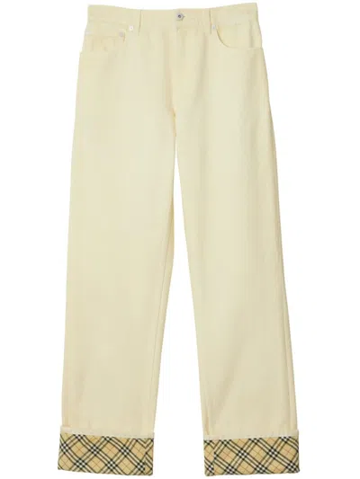 BURBERRY CHECKERED STRAIGHT-LEG JEANS
