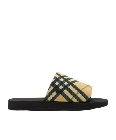 BURBERRY CHECKERED TREK SLIDES