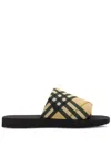 Burberry Checkered Trek Slides In Neutrals