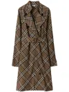 Burberry Check Silk Blend Trench Dress In Brown