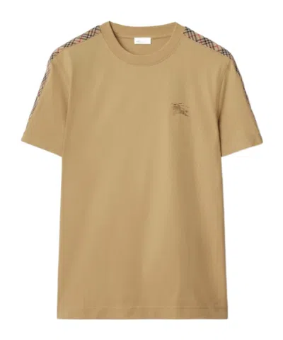 Burberry Cotton Short-sleeved T-shirt In Dark Grape Color