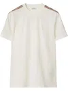 Burberry T-shirt With Check Details In Weiss