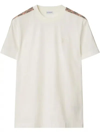 BURBERRY T-SHIRT MIT KARIERTEN BORTEN