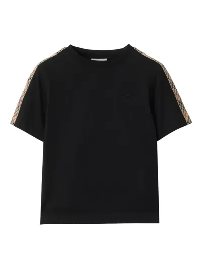 BURBERRY CHECKERED-TRIM T-SHIRT