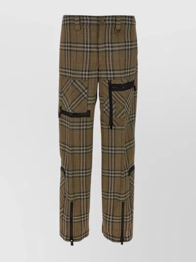 Burberry Checkered Trousers With Zip And Pockets