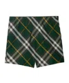 Burberry Green Check Print Swim Shorts In Green