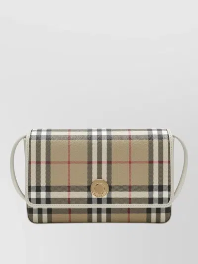 Burberry Checkered Wallet And Card Holder Strap