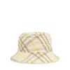 Burberry Checkered Wide-brim Linen Bucket Hat