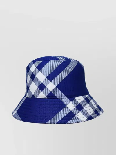Burberry Checkered Wool Blend Bucket Hat With Two Air Vents