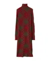 Burberry Ered Wool Blend Midi Dress In Red