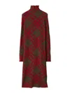 Burberry Ered Wool Blend Midi Dress In Black