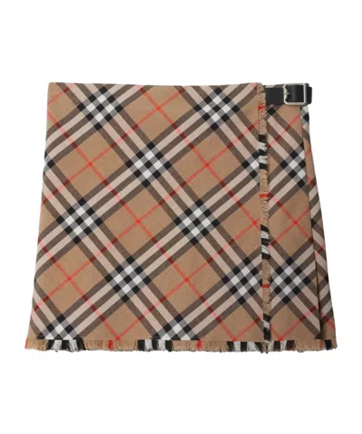 BURBERRY BURBERRY CHECKED PLEATED MNI SKIRT
