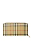Burberry Check Zip Wallet In Neutrals