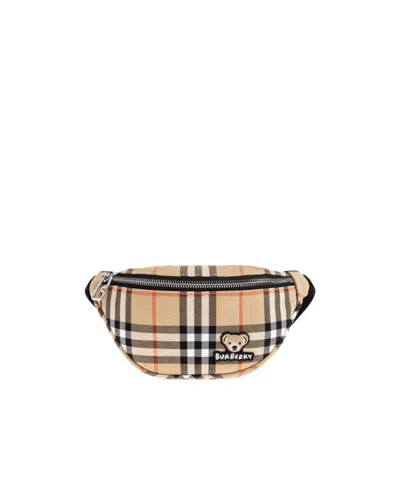 Burberry Checkered Zipper Bag In Brown