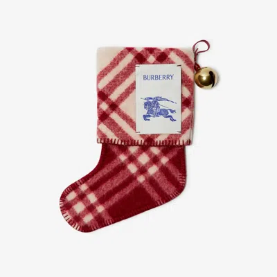 Burberry Check-pattern Applique Logo Wool Stocking In Multi