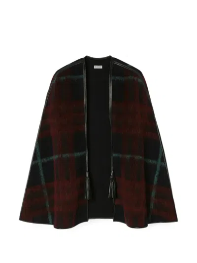 Burberry Check-pattern Cape In Black