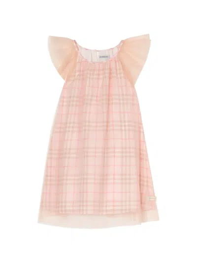 Burberry Kids' Girl's Loretta Silk Check Dress In Pink