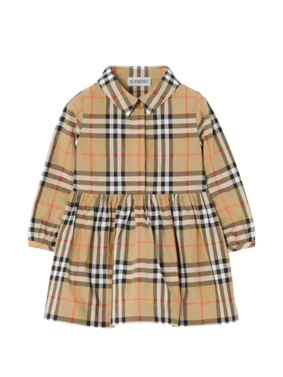 Burberry Babies' Check-pattern Dress In Multi