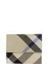 Burberry Check-pattern Fold-over Wallet In Neutral