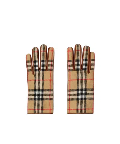 BURBERRY CHECK-PATTERN GLOVES