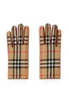 Burberry Check-pattern Gloves In Brown