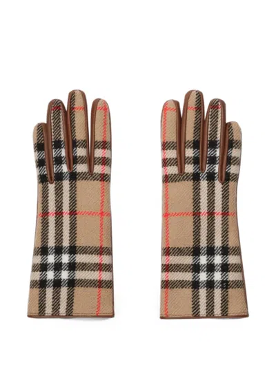 Burberry Check-pattern Gloves In Multi