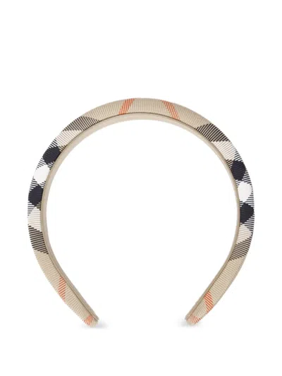 Burberry Kids' Check-pattern Headband In Neutrals