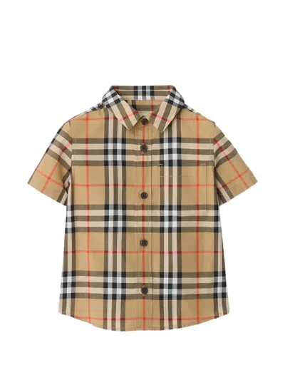 Burberry Babies' Check-pattern Shirt In Animal Print