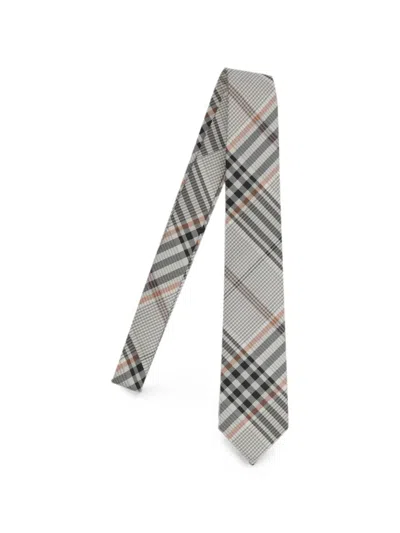 Burberry Check-pattern Silk Tie In Brown