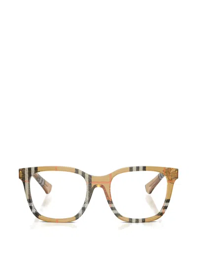 Burberry Check-pattern Square-frame Glasses In Brown