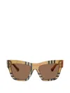 Burberry Check-pattern Square-frame Sunglasses In Pattern