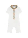 Burberry Check-pattern Trim Romper In Multi