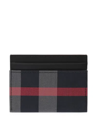 Burberry Check-pattern Wallet In Gray