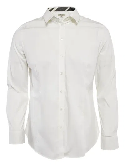 Pre-owned Burberry Check-print Cuff Shirt In White