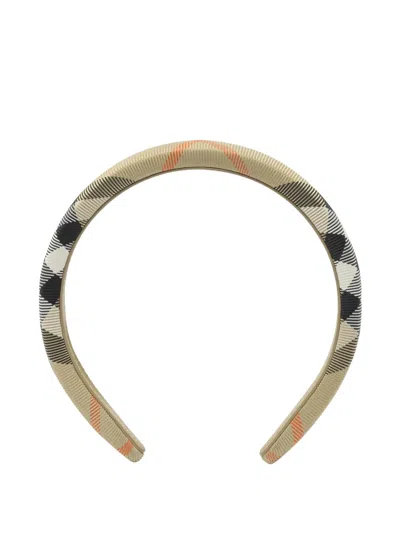 Burberry Kids' Check-print Headband In Neutral