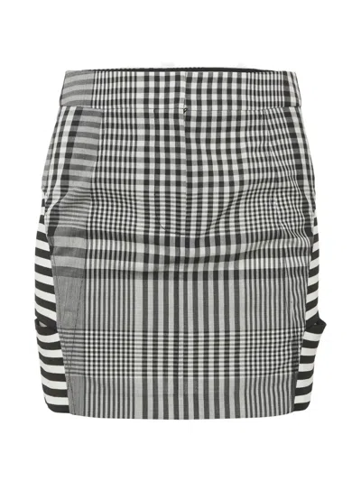 Pre-owned Burberry Check-print Mini Skirt In Black